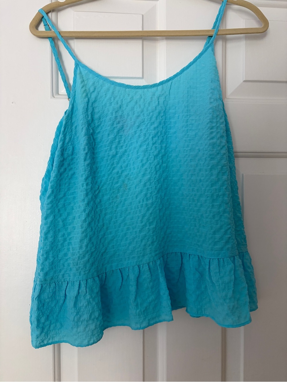 Lilly Pulitzer Turquoise Ruffle-Hem Spaghetti-Strap Cami